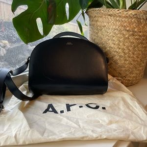 APC Navy Half Moon Bag
